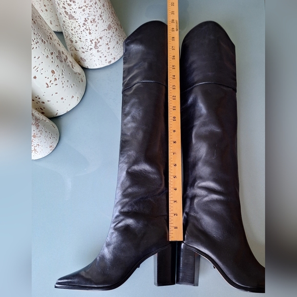 NWT Schutz Black Leather Over the Knee Anaisha Boots Size 5 $340 - Picture 8 of 8